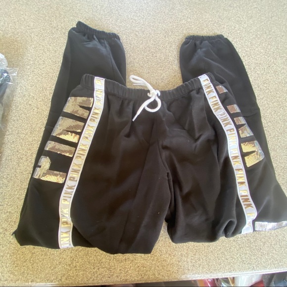 Vs pink sequin bling cozy pullover bling classic pant rare last set - Picture 15 of 15